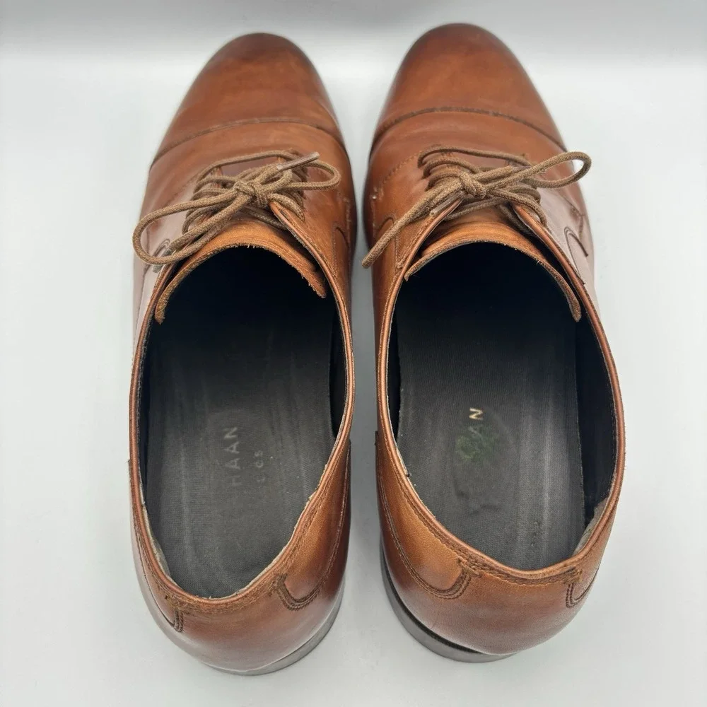 Cole Haan Grand OS Dress Shoes Mens 10.5W Oxford Camel Brown Cap Toe  C23771